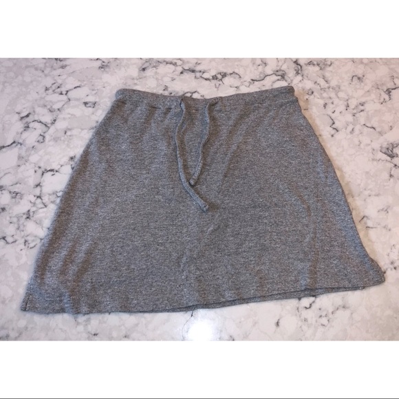 Grey Marl Drawstring Sweat Mini Skirt - Picture 4 of 12